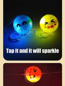 1/6个发光拉绳飞球玩具，旋转发光玩具，派对发光玩具，可锻炼手指灵活性，益智游戏，减压玩具，派对礼物，家庭互动玩具，适合学校课堂奖励，返校礼物，节日派对游戏，礼品袋填充物，发光小礼物，斋月礼物，儿童手指玩具，儿童礼物，女孩玩具，男孩玩具，儿童游戏，生日派对礼物，趣味礼物 - 彩色 - 查看 5