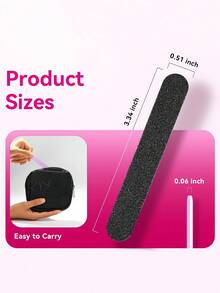 100pcs/50pcs/10pcs Mini Nail Files - 100/180 Grit Emery Boards For Nails,Disposable Doubled Sided Coarse & Fine Bulk Manicure Kit Home Salon Use(Black ,Pink ) - Multicolor - View 9