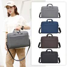 Portátil bandolera mensajero para las mujeres los hombres portátil maletín de transporte portátil tableta maletín para viajes de negocios portátil funda protectora básica bolsa de ordenador portátil con compartimentos de transporte maletín bolsa de mensajero con correa para el hombro y bolsillos - Negro - Ver 7