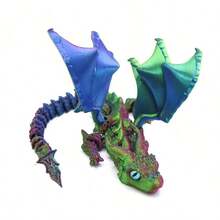 1 件新品 - 升级版双角飞龙玩具、宝石眼动物模型玩具、家居装饰小雕像、桌面装饰、生日/圣诞节/万圣节礼物、完美礼物
