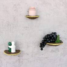 Juego de estantes de almacenamiento de Lingzhi de resina (3 piezas, estante colgante de pared de estilo artístico decorativo de Lingzhi, adecuado para contenedores de vidrio en el dormitorio, soporte suspendido para decoración de pared en rincones, tema natural al aire libre, decoración de festivales en paredes, puede sostener artículos, adecuado para geckos y mascotas trepadoras, decoración de plantas en miniatura de hongos de jardín al aire libre)