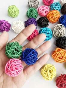 2/3/5pcs Rattan Ball Toys, 5cm Parrot Foot Grab & Chew Small Ball Toys, Rattan Parrot Toys - View 3