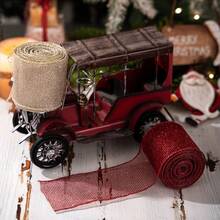 1pc 5 Meter X 6.3 Cm Mesh Tulle Roll For Christmas Decoration, Mesh Metallic Decoration Mesh Ribbon For Christmas Tree Garland Decor, Red Golden Mesh Webbing For Christmas Evening Party Decoration Supplies, DIY Gift Wrapping, Craft Packaging Supplies - Multicolor - View 10