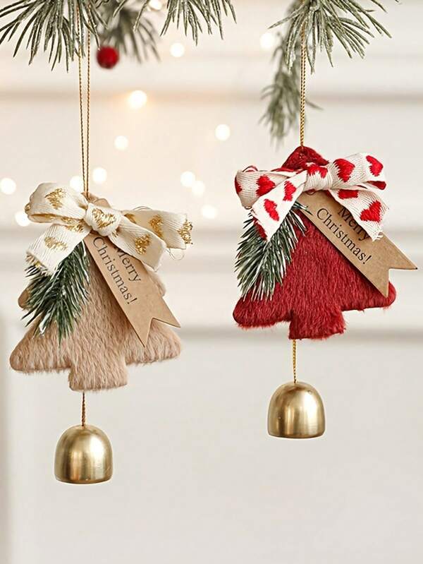 1 pieza Adorno de árbol de Navidad con campana y lazo, colgante de árbol de Navidad, adornos navideños, campana de árbol de Navidad, decoraciones colgantes navideñas alegres para árbol, adecuado para decoración del hogar y de fiesta, decoraciones navideñas, para Navidad, decoración de otoño para el hogar, arreglo de escena navideña, regalo perfecto para las fiestas, decoración de habitación navideña, invierno