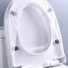 50/10 Pcs Reusable Toilet Seat Covers, Individually Packaged Toilet Seat Pads, Portable Travel & Business Toilet Mats, Public Restroom Travel Accessories, Airplane, Camping, Home Reusable Toilet Seat Covers, High Quality Elastic Toilet Seat Pads. - White - View 6