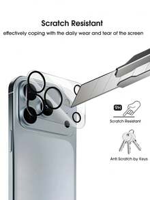 Bộ 3 miếng dán cường lực bảo vệ camera, tương thích với iPhone 17 Pro Max 17 Air, màng bảo vệ ống kính sau, tương thích với iPhone 17 Air 17 Pro 17 Pro Max 16 16 Pro 15 14 13 12 11 Pro Pro Max Plus Mini Series, màng bảo vệ ống kính 3D, chống trầy xước, dễ lắp đặt. - Trong sáng - Xem 4