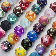 10pcs 12-Sided Dice Set, Random Colors, Durable Plastic Role Playing Dice, Suitable For Card Game Players And Enthusiasts