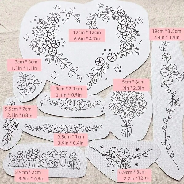 9 pezzi di stabilizzatori per ricamo idrosolubili, stabilizzatori per cucito con retro adesivo - carta da cucito facile da usare per cappelli, guanti, abbigliamento e altri progetti fai-da-te