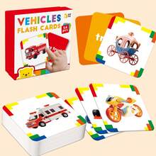 54 piezas Tarjetas didácticas para niños, Tarjetas de aprendizaje del alfabeto ABC con ilustraciones de vehículos, Juguetes de aprendizaje temprano para bebés, Materiales de enseñanza Montessori y de aula, Útiles escolares para preescolar y jardín de infantes, Mejoran el desarrollo cognitivo y del lenguaje, Juegos familiares, Estudiantes, Regreso a clases, Regalo de cumpleaños para niños y niñas - Multicolor - Ver 10