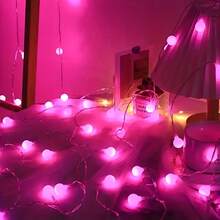 1 件 1.5 米/3 米/6 米彩色 LED 灯串，带白色球形装饰 - 电池供电，防水，适用于户外花园、圣诞节、露营帐篷和派对装饰 - 彩色 - 查看 5