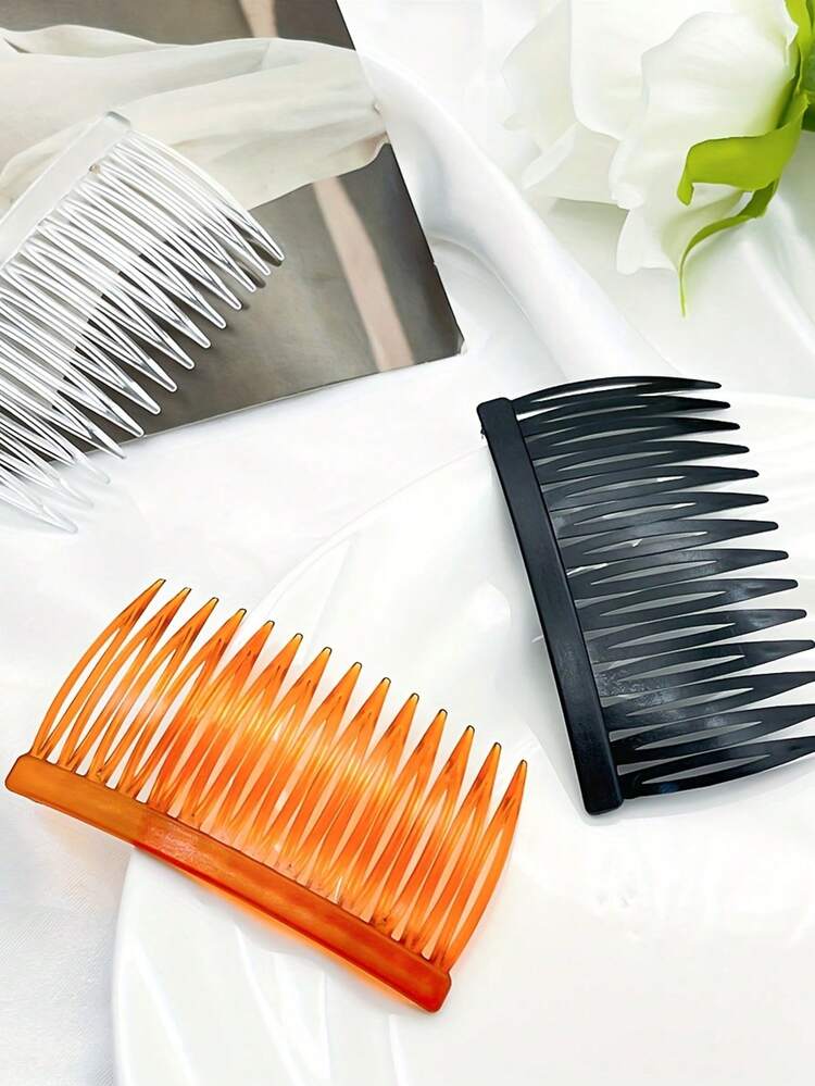 3 piezas Peine de plástico vintage tejido de 11 dientes, peine lateral octagonal, artículos escolares, boda, accesorios para el cabello, accesorios para la cabeza, accesorio para el cabello de novia, dama de honor - Multicolor - Añade 9