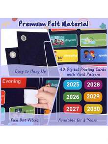 Mój codzienny kalendarz Zestaw tablic do nauki historii Tablica filcowa 3,3 stopy dla małych dzieci Prezenty dla dzieci Kalendarz przedszkolny do klasy Czas w kręgu Centrum nauki Dni tygodnia dla małych dzieci Kalendarz edukacyjny