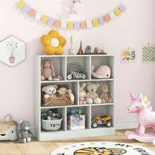 Lifezeal 8-Cube Bookcase 41" Wooden Toy Storage Organizer For Kids Bookshelf - White - View 3
