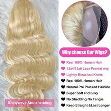 Body Wave 13x6 HD Transparent 613 Lace Frontal Human Hair Wig Honey Blonde Color Brazilian 13x4 Lace Front Wig For Women - S613 - 查看 9