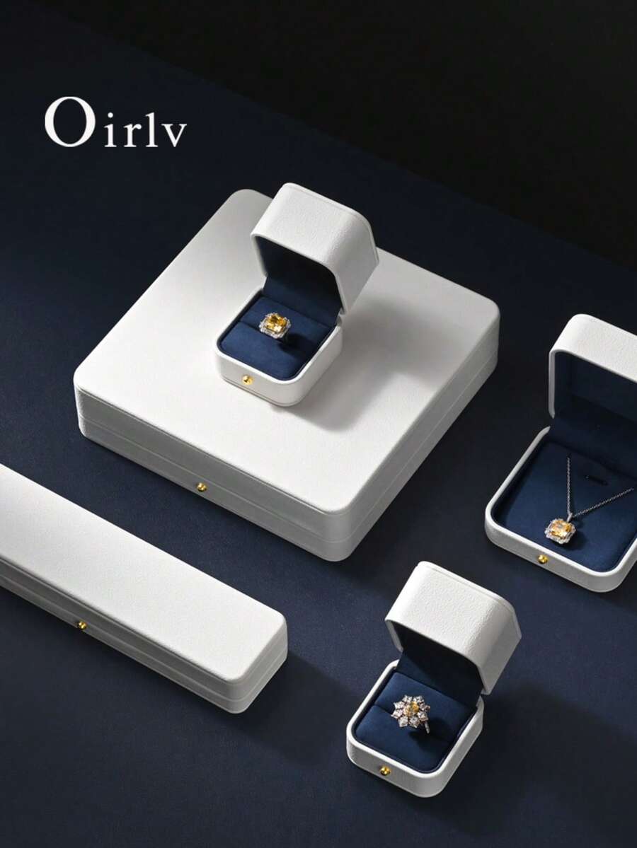 Oirlv 1 Hộp đựng trang sức, hộp đựng trang sức, nhẫn, hoa tai, vòng cổ, mặt dây chuyền, vòng tay, hộp đựng quà tặng cho đám cưới, hộp trưng bày trang sức/hộp trưng bày nhẫn/hộp trưng bày hoa tai, hộp trưng bày vòng cổ/hộp đựng vòng tay