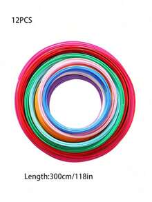 12入組隨機明亮顏色1.75mm Pla 原料替換線,每色長10英尺,總長度120英尺,適用於mynt3d / Scrib3d 3d印表機和筆的原料,樣品包 - 彩色 - 查看 9