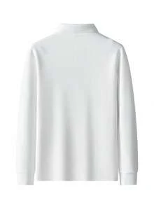 Herren Lässiges Langarm Poloshirt, Loose Fit, leicht, Business Lässig, einfarbig, simpler Campus Stil