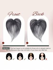 Tóc giả kẹp 4x6cm có mái cho nữ, che tóc bạc và tăng độ phồng cho tóc mỏng, tóc giả liền mạch, tóc giả thẳng nhẹ, sử dụng hàng ngày - Nhiều màu - Xem 7