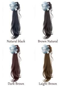 20-Inch Wig Slightly Curly Ponytail Clip Ancient Style Hanfu Braid Side Parted Wig Braid Cheongsam Light False Ponytail Suitable For Daily Use