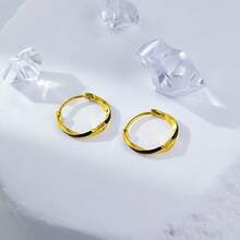 S925 Silver Black Resin Circle Minimalist Fashion Earrings For Women