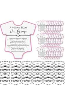 10 套/20 件婴儿送礼会礼物，可爱心形手链 + 愿望卡，适合婴儿送礼会、性别揭秘派对礼物 - 粉色 - 查看 12