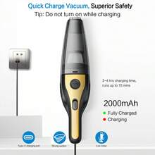 CascadeVac Aspiradora de mano portátil para hogar y automóvil con potente succión, mini aspiradora de limpieza con carga USB y múltiples accesorios, adecuada para automóvil, hogar, oficina y espacios reducidos