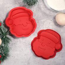 硅胶蛋糕模具，适用于圣诞节、圣诞老人形状的蛋糕饼干和圣诞布丁 - 彩色 - 查看 7