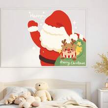1 Peça Adesivo de Natal, Decorar Armários, Portas, Geladeiras, Paredes, Autoadesivo, Semigloss, Variedade de Designs Incluindo Papai Noel, Rena, Boneco de Neve, Adequado para Decoração Temática de Natal