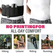 Neoprene Belly Band Holster Concealed Carry With Magazine Pocket/Pouch & 2 Elastic Straps For Women Men Compatible , Ruger LCP, M&P Shield, Sig Sauer, Ruger, Kahr, Beretta, 1911, Etc - màu đen - Xem 7