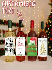 12/24 Etiquetas personalizadas para botellas de vino, decoraciones para fiestas de cumpleaños con corona, etiquetas para regalos, etiquetas para botellas de vino de boda, etiquetas decorativas conmemorativas y adorables para compromisos - Multicolor - Ver 3