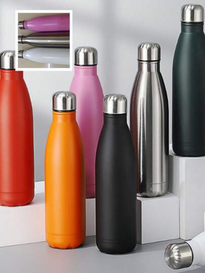 750ml Stainless Steel Vacuum Bottle, Fashionable And Convenient Sports Water Bottle, Portable Sports , Suitable For Outdoor Activities And Gifts, Outdoor Hydration Equipment | Fashionable American Style | Stainless Steel Bottle, Suitable For Cycling And Outdoor Activities, Suitable For Carbonated Beverages - For Foam, Sports, College, School, Fitness, Outdoor, Camping