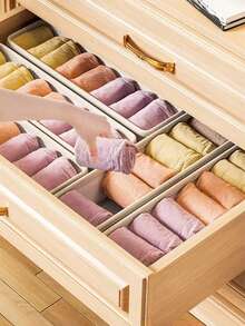 Hộp đựng đồ lót gấp gọn 6/3/2 chiếc, Hộp đựng đồ tủ quần áo, Giỏ đựng đồ ngăn kéo, Phụ kiện đựng đồ lót phòng ngủ căn hộ, Hộp đựng đồ, Hộp đựng mũ, Hộp đựng tất, Thích hợp đựng đồ lót, Tất, Mũ, Giỏ đựng đồ bơi, Đồ lưu trữ theo mùa, Dụng cụ lưu trữ, Quà tặng, Quà tặng Giáng sinh Halloween, Trang trí nhà cửa - Màu be - Xem 5