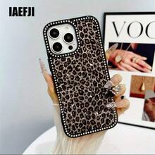 A Shiny Leopard Print Flip Case With Diamonds For IPhone 17promax/17air 16 Pro Max, 16, 15 Pro, 14, 14 Plus, 14 Pro Max, 13, 13 Pro, 12 Pro And 11 Pro Max Models. Designed To Resist Drops And Stains, This Soft Case Is Perfect For Men And Women With Elegant Diamond Trim. - 粉紅色 - 查看 2