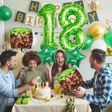 1 Set mit 40 Zoll grünen Zahlenballons 0-9, moderne Pixel-Stil grüne Folienballons, Pixel-Würfel Aluminiumfolienballons geeignet für grüne Geburtstagballons, Pixel-Welt-Spiel-Thema Geburtstagsdekoration, Spiel-Thema Geburtstagsdekoration, geschlechtsneutrale Geburtstagsdekoration, Abschlussfeier, Jahrestag, Feier, Familientreffen, Feiertagsdekoration, Wald-Thema Geburtstag, Themen-Geburtstag, Fotorequisiten. - Verschiedenfarbig - Übersicht 9