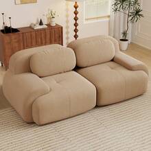 81.8"/117.3"/152.7" Modular Sectional Sofa, Corduroy Boneless Sofa With Deep Seat And Button Tufted Cushions, Comfy Cloud Sectional Loveseat Couches For Living Room Bedroom, No Assembly - 駝色 - 查看 11