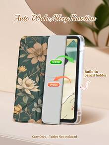 Brown Watercolour Floral Hand-Painted Pattern Protective Case, New 3+Y Foldable Cover Design, Magnetic Auto-Sleep/Wake Smart Power-Saving, Built-In Stylus Slot. Compatible With: IPad 11th Gen A16 2025, 10th Gen 10.9-Inch Air, 4th/5th Gen 10.9-Inch Air, 11th Gen M3 2025, 7th/8th/9th Gen 10.2-Inch Galaxy Tab S7/S8 Case, Scratch-Resistant & Bend-Proof, High-Transparency Back Cover, Romantic Gift For Birthdays