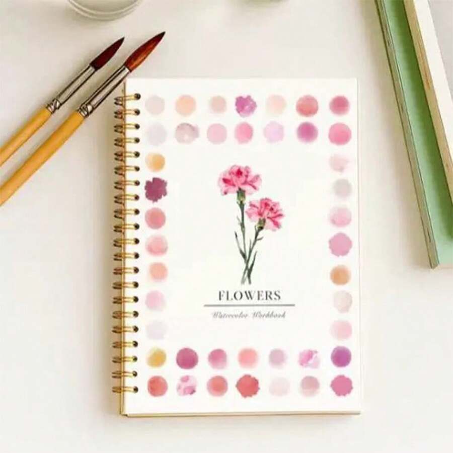 Cuadernos de acuarela, cuadernos de trabajo de acuarela de flores amigables para principiantes, suministros de arte y pintura, libro de acuarela para adultos - ¡No incluye pintura de acuarela!