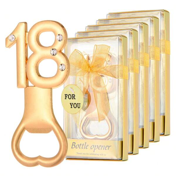 15, 16, 18, 21 Gold Flaschenöffner, geeignet als Geschenke oder Souvenirs für 15., 16., 18., 21. Geburtstagsfeiern, am beliebtesten für 18. Hochzeitsjubiläumsfeiern, Gold-Themen-Partys, Partydekorationen, Partybevorzugungen, Familienfeiern, Schwesterngeschenke, lustige Geschenke für Freunde