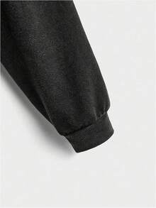 Lips Pattern Men's Graphic Hoodie Oversized Drop Shoulder Long Sleeve Streetwear Vintage Pullover Sweatshirt-Plus Size Tops For Teens - Môi đen - Xem 4