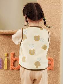 mini bala 2-25 Autumn New Arrival Baby Girls' Reversible Sherpa Jacket, Thick Soft Warm & Comfortable - Brown Tone - View 3