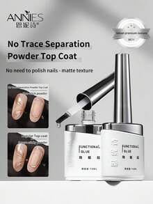 annies 16ml 2-In-1 Matte Gel Top Coat For Gel Nail Polish, Nail Powder-Resist Matte Finish For Detail Chrome Powder Painting Long Lasting UV Gel Nail Art DIY