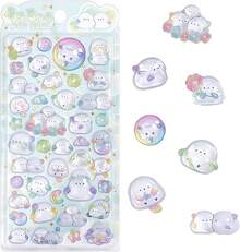 Cute 3D Puffy Stickers Kawaii Resin Animal Cartoon Sticker, Tiny DIY Stickers For Scrapbooks Laptops Water Bottles (Multicolor) - 風格-a - 查看 11
