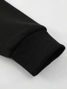 Sudadera holgada con forro para hombre con estampado de letras