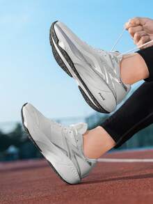 Men's Lightweight Breathable Cross-Training Sneakers - Low-Top Athletic Shoes With Shock Absorption, Arch Support And Non-Slip Sole Design, Suitable For Gym, Running, Hiking, Casual And Outdoor Activities - White - View 11