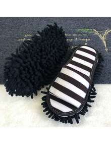 1 par de zapatillas de fregona de lino removibles y lavables, zapatillas de limpieza unisex, para la limpieza de pisos, zapatos de fregona para hombres y mujeres, zapatillas de limpieza lavables unisex, suministros de herramientas para la suciedad