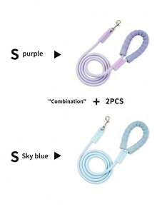 1pc Reflective Dog Leash With Comfortable Padded Handle, Braided Nylon, Shock Absorbing Outdoor Training Pet Lead For Large/Medium/Small Dogs, 360° Swivel Tangle-Free Snap Hook