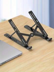 1PC Universal Laptop Tablet Stand, Hanging Plastic Folding Portable Stand, Easy To Increase Height And Heat Dissipation 7-Level Adjustable Portable Foldable Laptop Stand Cooling Holder ﻿,Laptop Stand, Desktop Folding, Mobile Phone, Tablet Height Increasing, Suspended Stand, Portable With Heat Dissipation Base