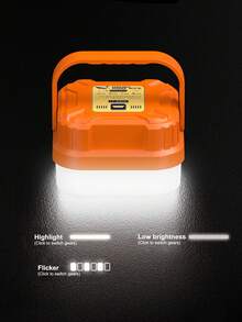 1pc Rechargeable LED Tent Light, Portable Emergency Night Market Lamp, Outdoor Camping Bulb & Lighting, Hanging Design Camp Light, 3 Brightness Levels