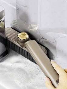 360 ° Rotating Multifunctional Crevice Brush - Long Handle Bathroom Cleaner With Ergonomic Grip, Suitable For Narrow Spaces, Shower Walls, And Hard To Reach Areas - Durable Commercial Household Cleaning Tool