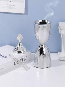 1 pieza/1 set Quemador de incienso de hierro hueco exquisito con tapa, quemador de aromas, adorno decorativo. Es adecuado para la decoración del hogar, dormitorios, salas de estar (como decoración central), oficinas, lugares de yoga y fiestas, creando una atmósfera elegante.